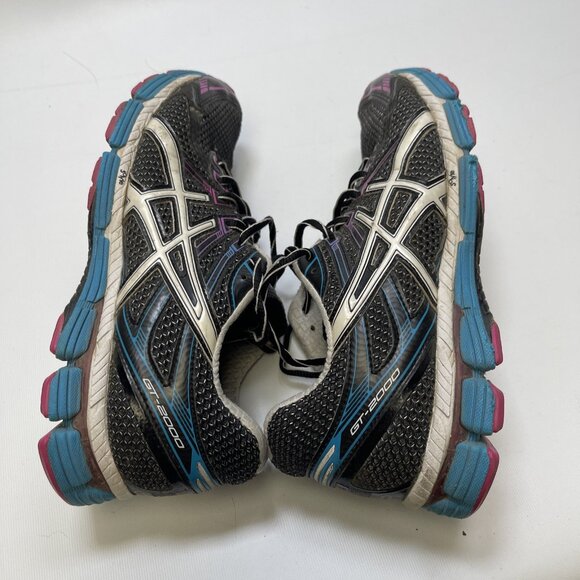 Women’s Asics Gel GT-2000 T2K7N Black White Blue Running Walking Shoes Size 9.5 - Picture 8 of 12